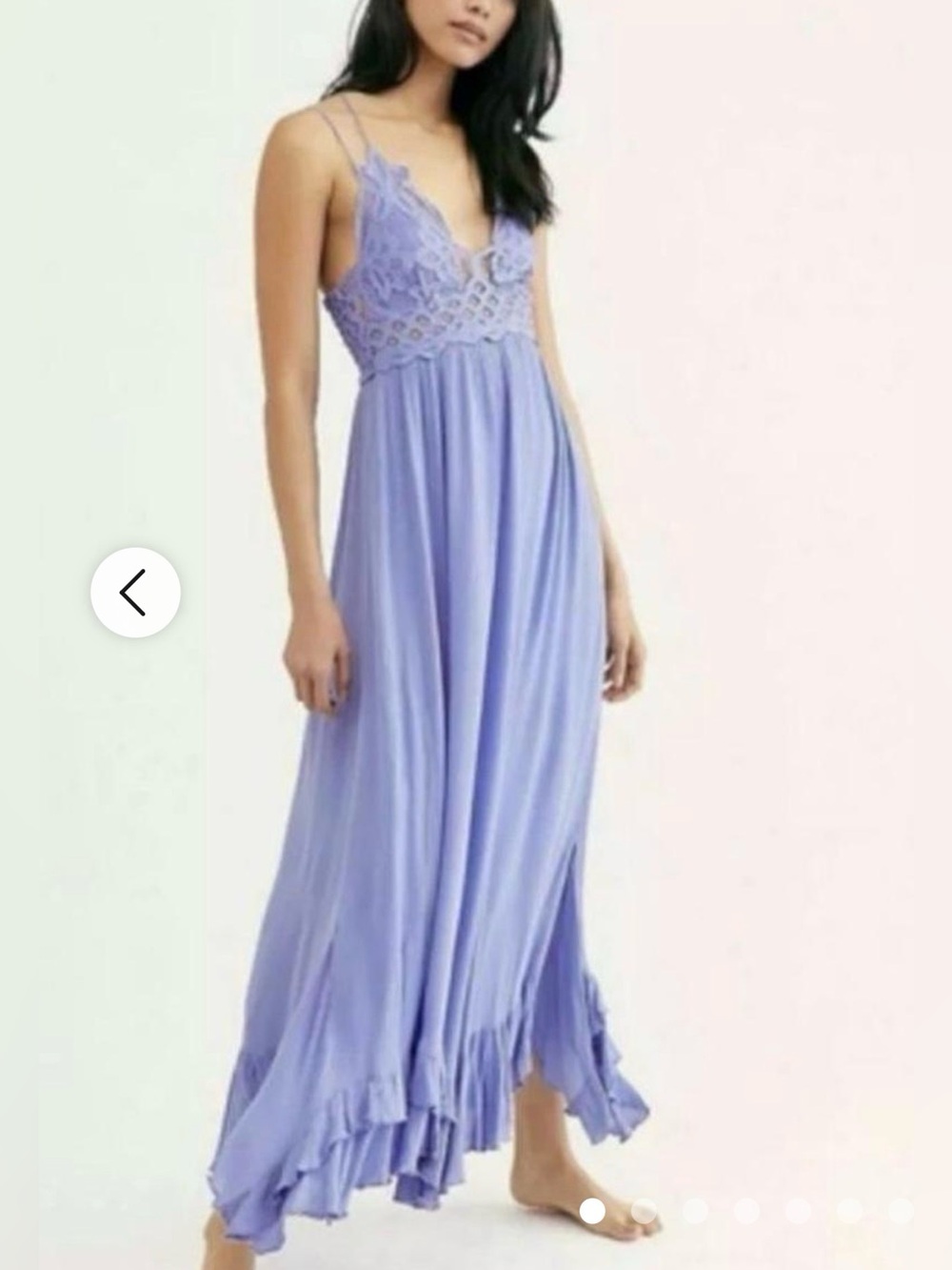 Free People Adelle  Lace-Detail Lavender Maxi Dress size small new